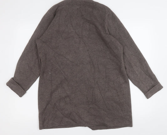 Marble Womens Brown Jacket Coatigan Size 12 Hook & Eye