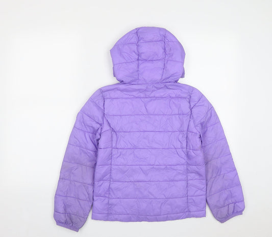Gap Girls Purple Quilted Coat Size S Zip