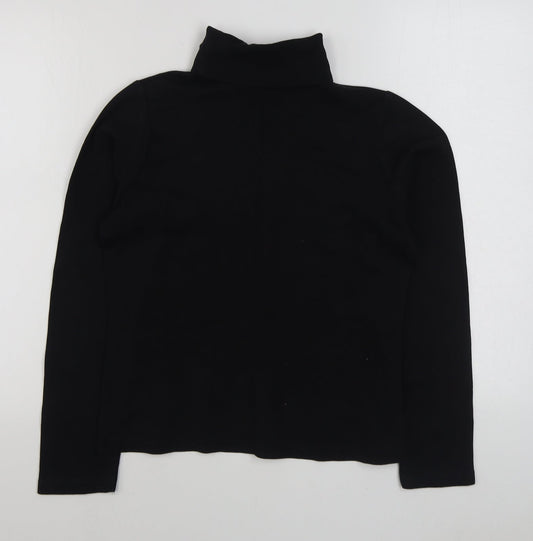 EWM Womens Black Cotton Pullover Sweatshirt Size S Pullover