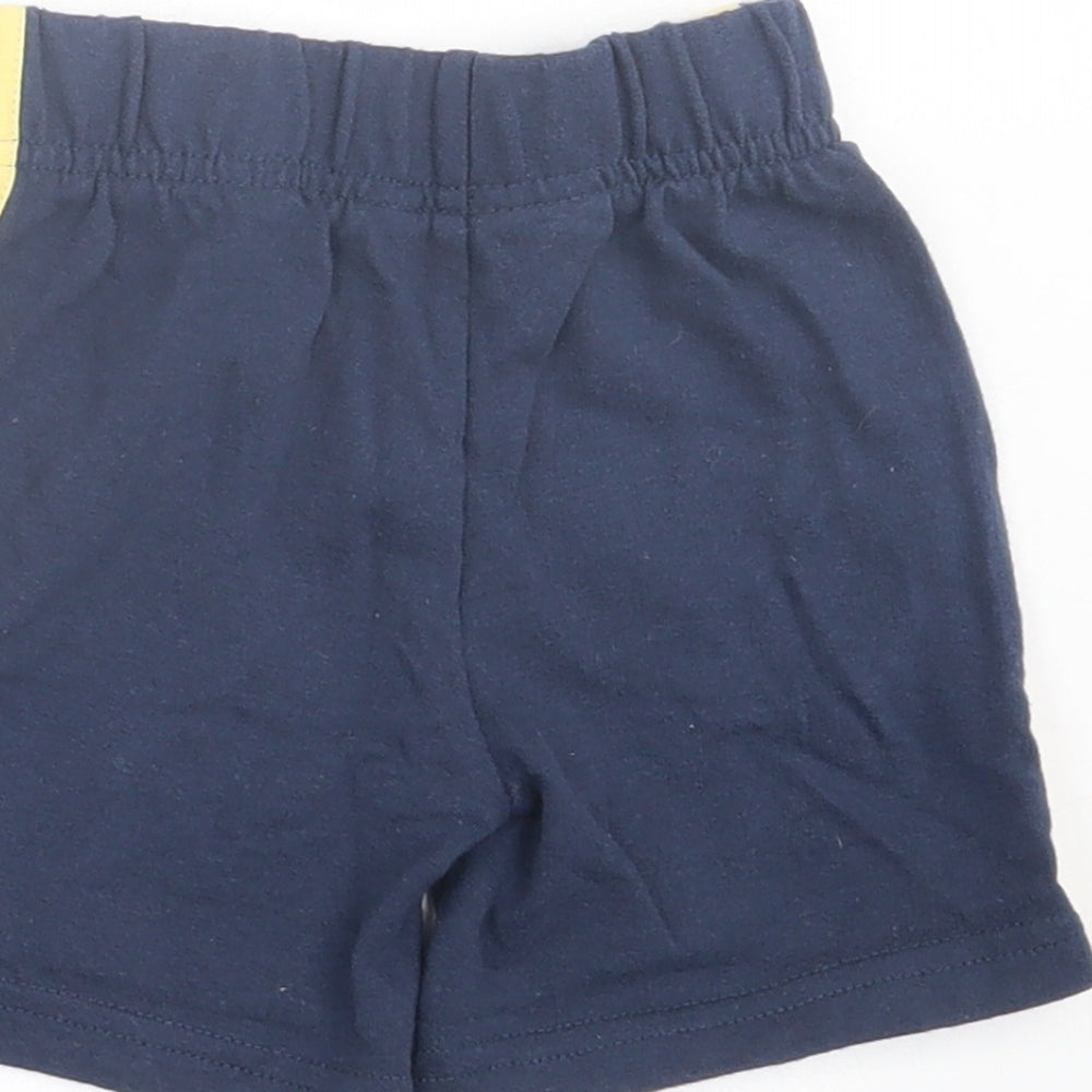 Primark Boys Blue Cotton Cropped Trousers Size 9-12 Months Tie - Shorts