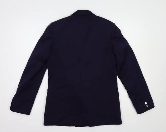 St Michael Womens Blue Jacket Blazer Size 10 Button