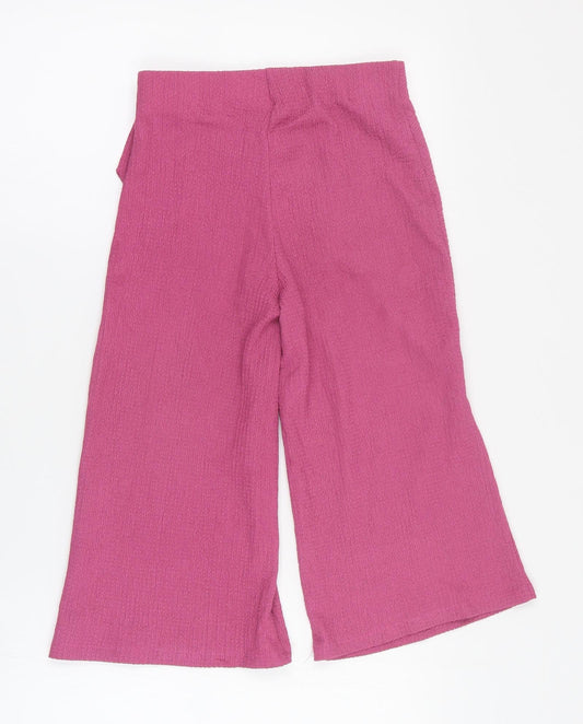 TU Girls Pink Polyester Carrot Trousers Size 8 Years Regular Pullover