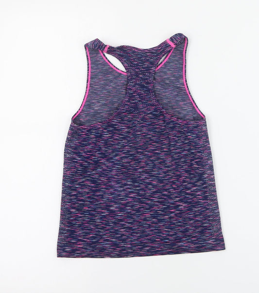 Peacocks Girls Blue Polyester Basic Tank Size M Round Neck Pullover