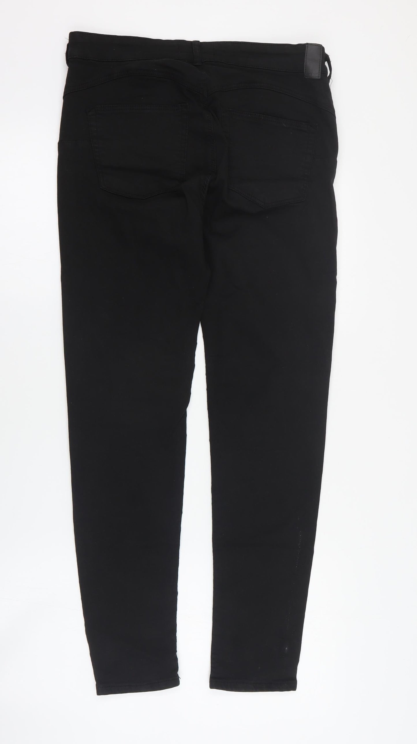 Pull & Bear Womens Black  Cotton Skinny Jeans Size 32 in L28 in Regular Zip