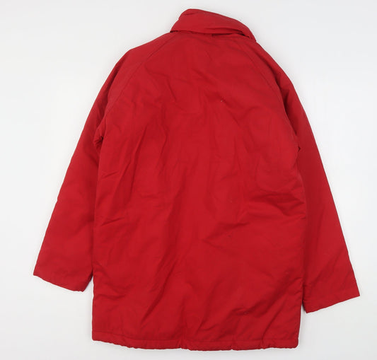 Essentials Womens Red Overcoat Coat Size 10