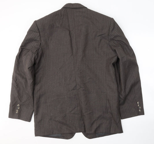 Ming Fashion&Silk Customs Mens Brown Wool Jacket Suit Jacket Size L