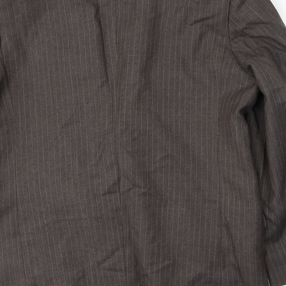 Ming Fashion&Silk Customs Mens Brown Wool Jacket Suit Jacket Size L