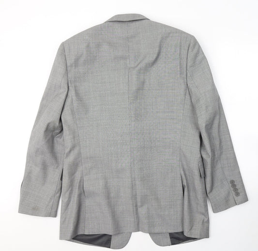 JACK REID Mens Grey Polyester Jacket Suit Jacket Size 42
