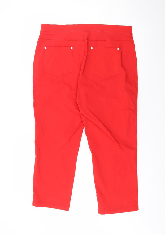 Pebble Bay Womens Red Viscose Trousers Size 16 L22 in Regular