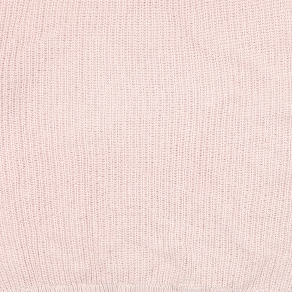 Marks and Spencer Womens Pink Round Neck Cotton Pullover Jumper Size XL