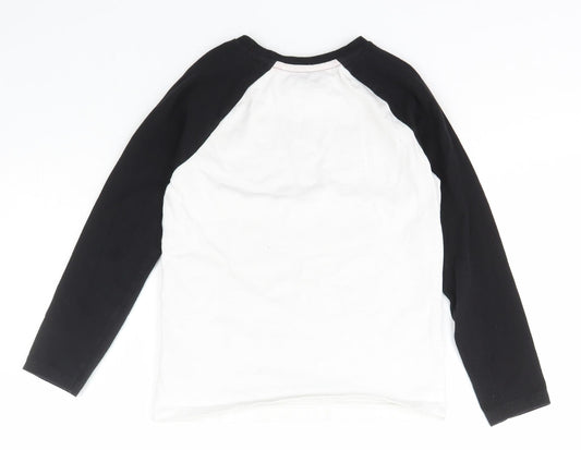 NEXT Boys White Cotton Basic T-Shirt Size 7 Years Crew Neck Pullover - gamer