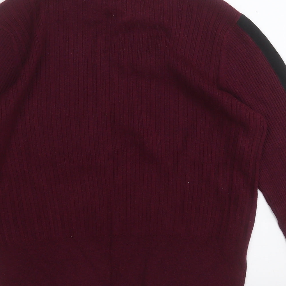Marks and Spencer Womens Purple Round Neck Viscose Pullover Jumper Size 14