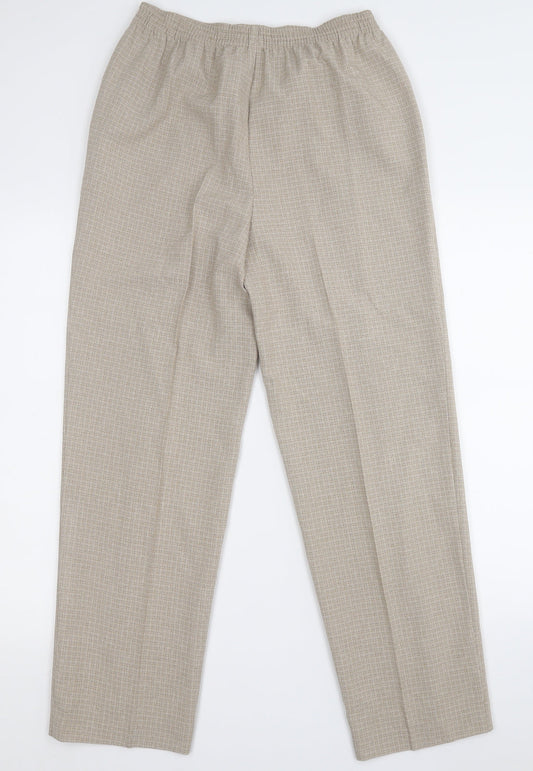 Marks and Spencer Womens Brown Plaid Polyester Dress Pants Trousers Size 10 L24 in Regular