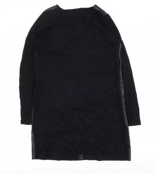 Zara Knit Womens Black Polyester Shift Size S Round Neck
