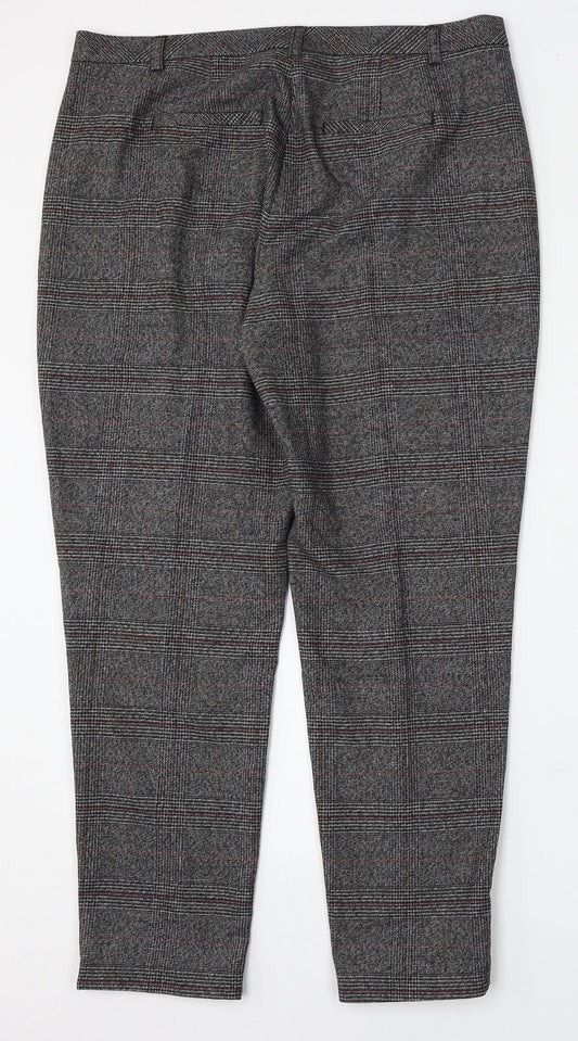 Gerry Weber Womens Multicoloured Plaid Polyester Trousers Size 16 L28 in Regular Button
