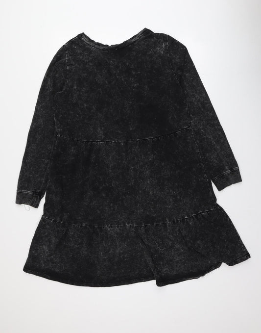 Love and... Womens Black Cotton Trapeze & Swing Size 10 Round Neck