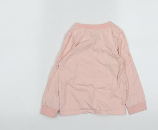 WinZero Girls Pink Cotton Basic Casual Size 5 Years Round Neck - Unicorn Print