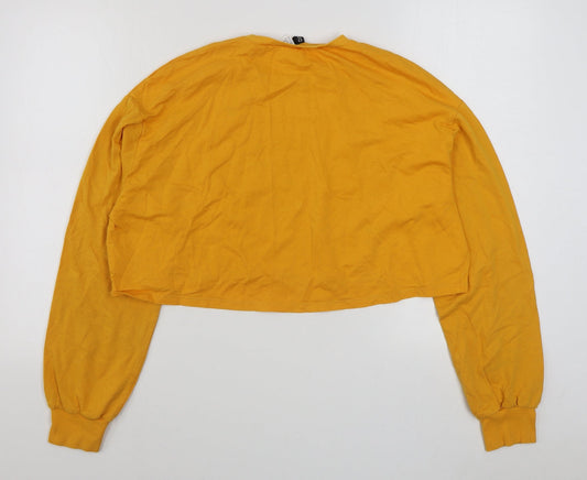 H&M Womens Yellow Cotton Pullover Sweatshirt Size M Pullover