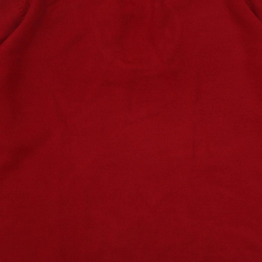 Marks and Spencer Womens Red Round Neck Acrylic Pullover Jumper Size 14
