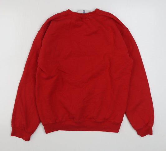 Elle Grace Womens Red Cotton Pullover Sweatshirt Size S Pullover