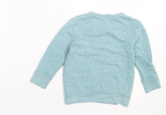 George Boys Blue Polyester Basic Casual Size 2 Years Crew Neck Pullover
