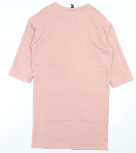 Atmosphere Womens Pink Polyester Jumper Dress Size 8 Crew Neck Pullover