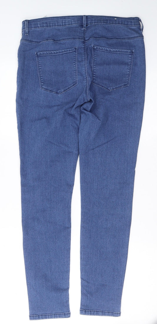 Only Womens Blue Cotton Skinny Jeans Size XL L30 in Regular Button