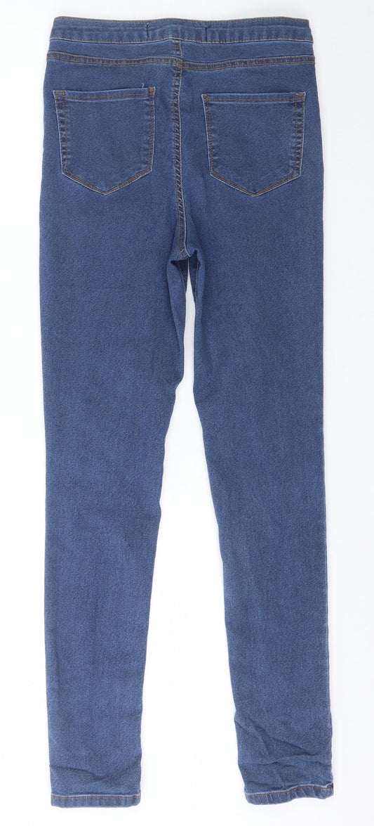 Denim & Co. Womens Blue Cotton Jegging Jeans Size 12 L29 in Regular Button