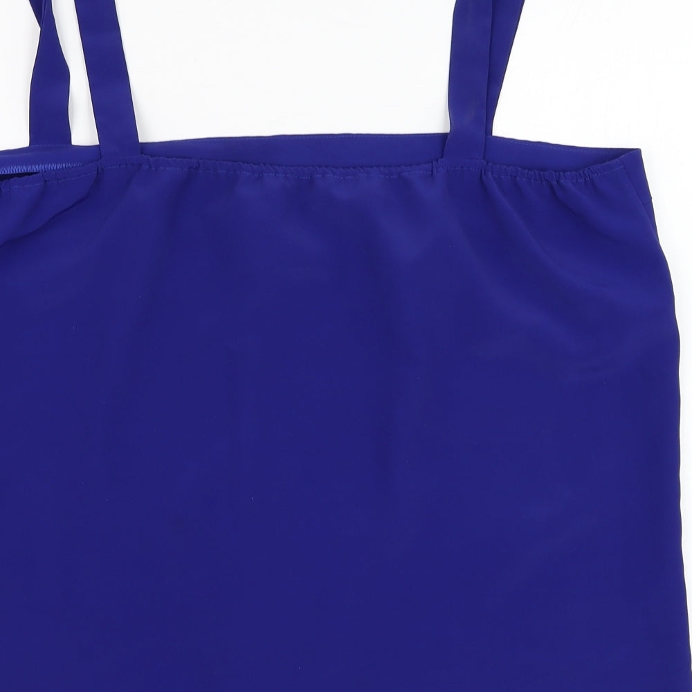 Vogue Womens Blue Polyester Basic Tank Size 20 Square Neck