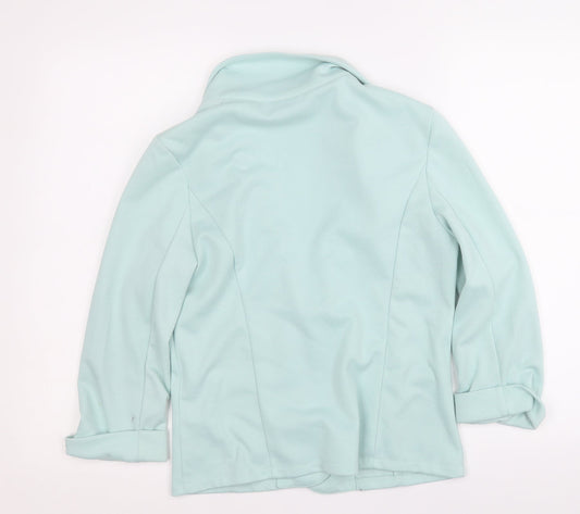 New Look Womens Blue Jacket Coatigan Size 10 Hook & Eye