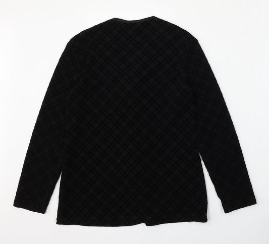 First Avenue Womens Black Geometric Jacket Size 10 Button