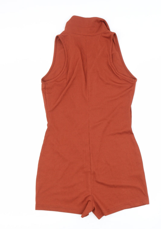 shien Womens Brown Polyester Romper One-Piece Size S
