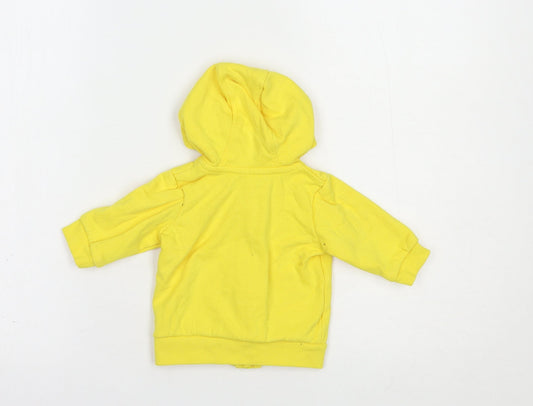 George Baby Yellow Cotton Full Zip Jumper Size 0-3 Months Zip