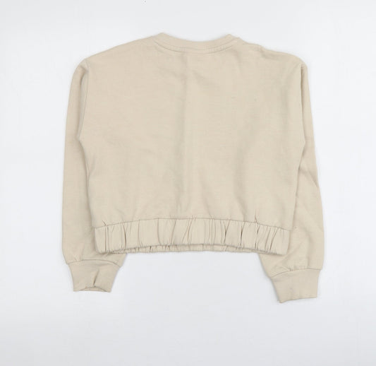 George Girls Beige Geometric Cotton Pullover Sweatshirt Size 9-10 Years - Friends TV Series