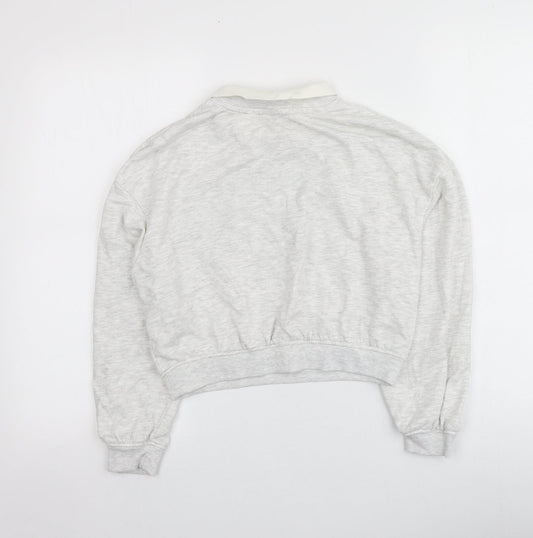 H&M Girls Grey Geometric Cotton Pullover Sweatshirt Size 11-12 Years