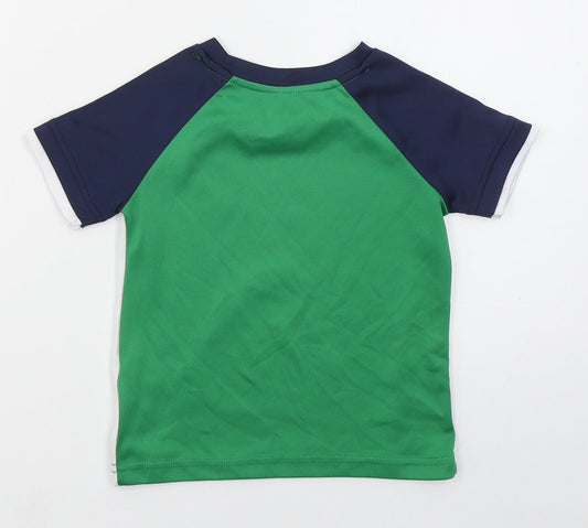 Dunnes Boys Green Polyester Basic T-Shirt Size 3 Years Crew Neck Pullover - Northern Island