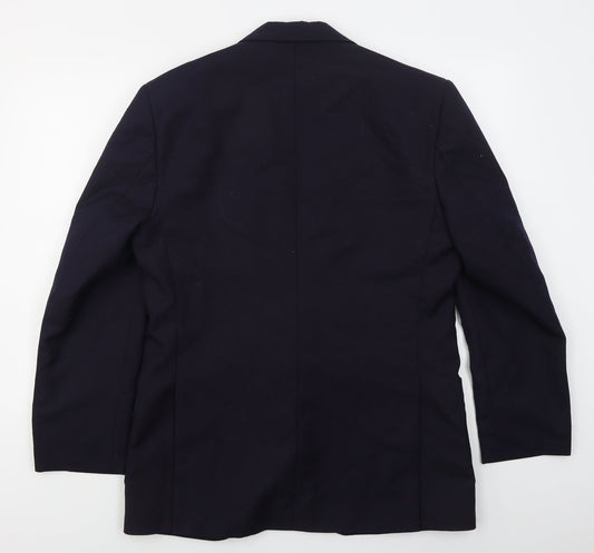 Turner Virr & Co Mens Blue Polyester Jacket Suit Jacket Size 40