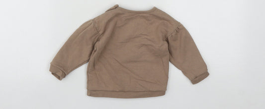 George Girls Brown Cotton Pullover Jumper Size 6-9 Months Snap - Disney Dumbo
