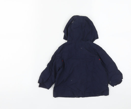 Gap Girls Blue Basic Coat Coat Size 12 Months Zip