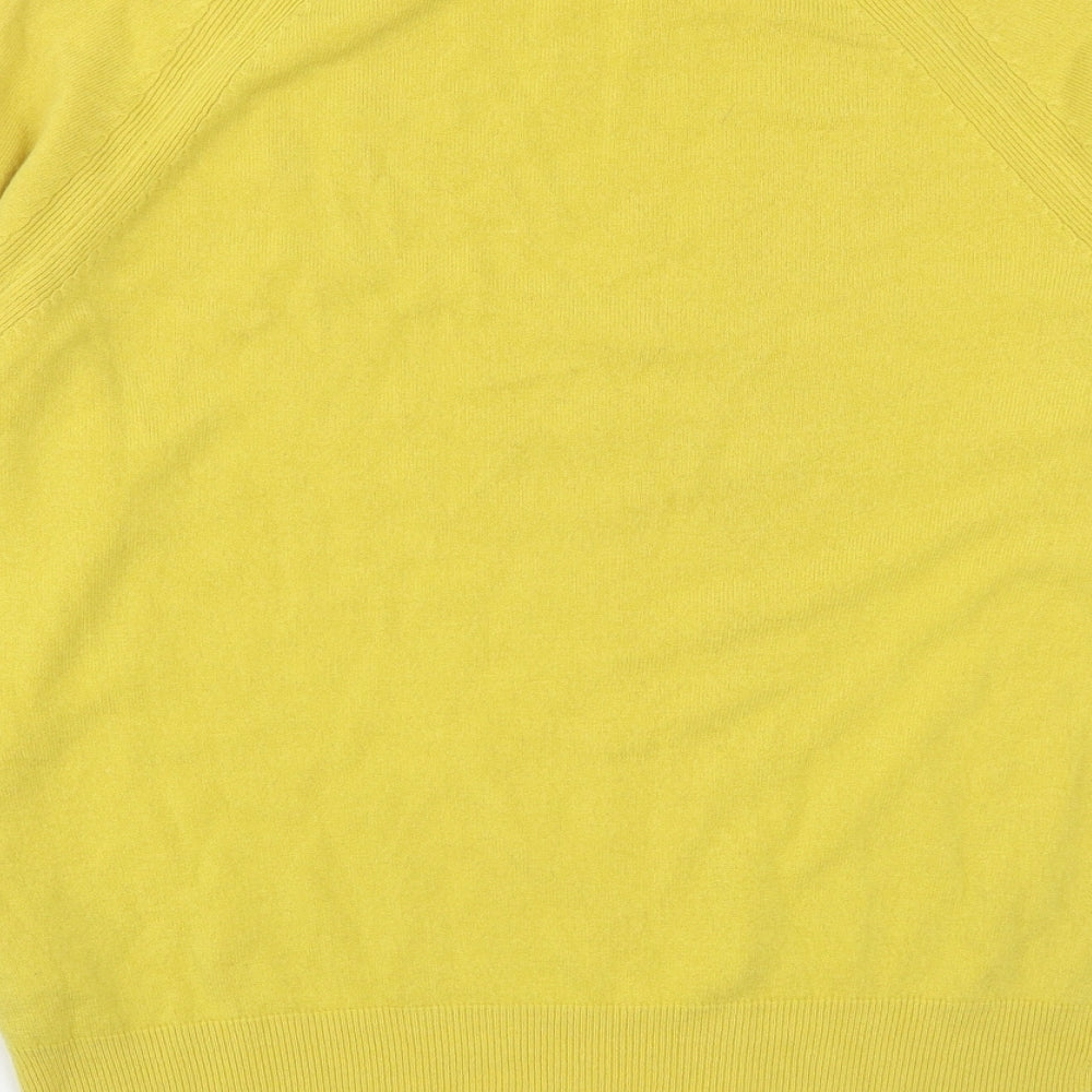 Marks and Spencer Womens Yellow Round Neck Acrylic Pullover Jumper Size 12