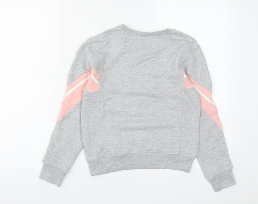 Reebok Girls Grey Cotton Pullover Sweatshirt Size 11-12 Years