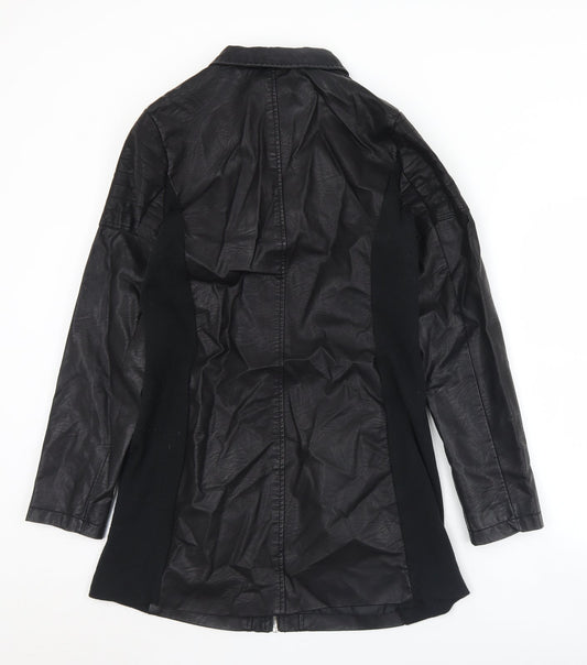 CI SONO Womens Black Overcoat Coat Size L Zip