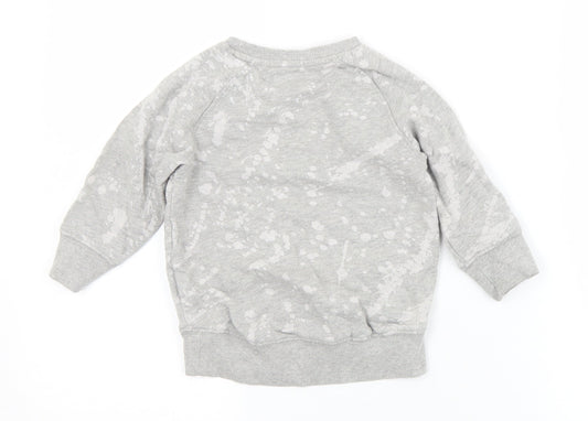 NEXT Boys Grey Geometric Cotton Pullover Jumper Size 12-18 Months - Distressed effect