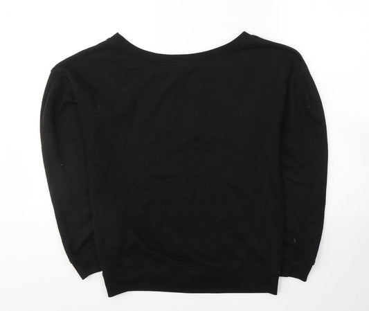 Missguided Womens Black Cotton Pullover Sweatshirt Size 8 Pullover