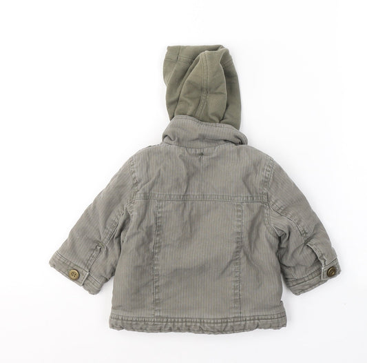 Mothercare Boys Green Jacket Coat Size 3-6 Months Zip