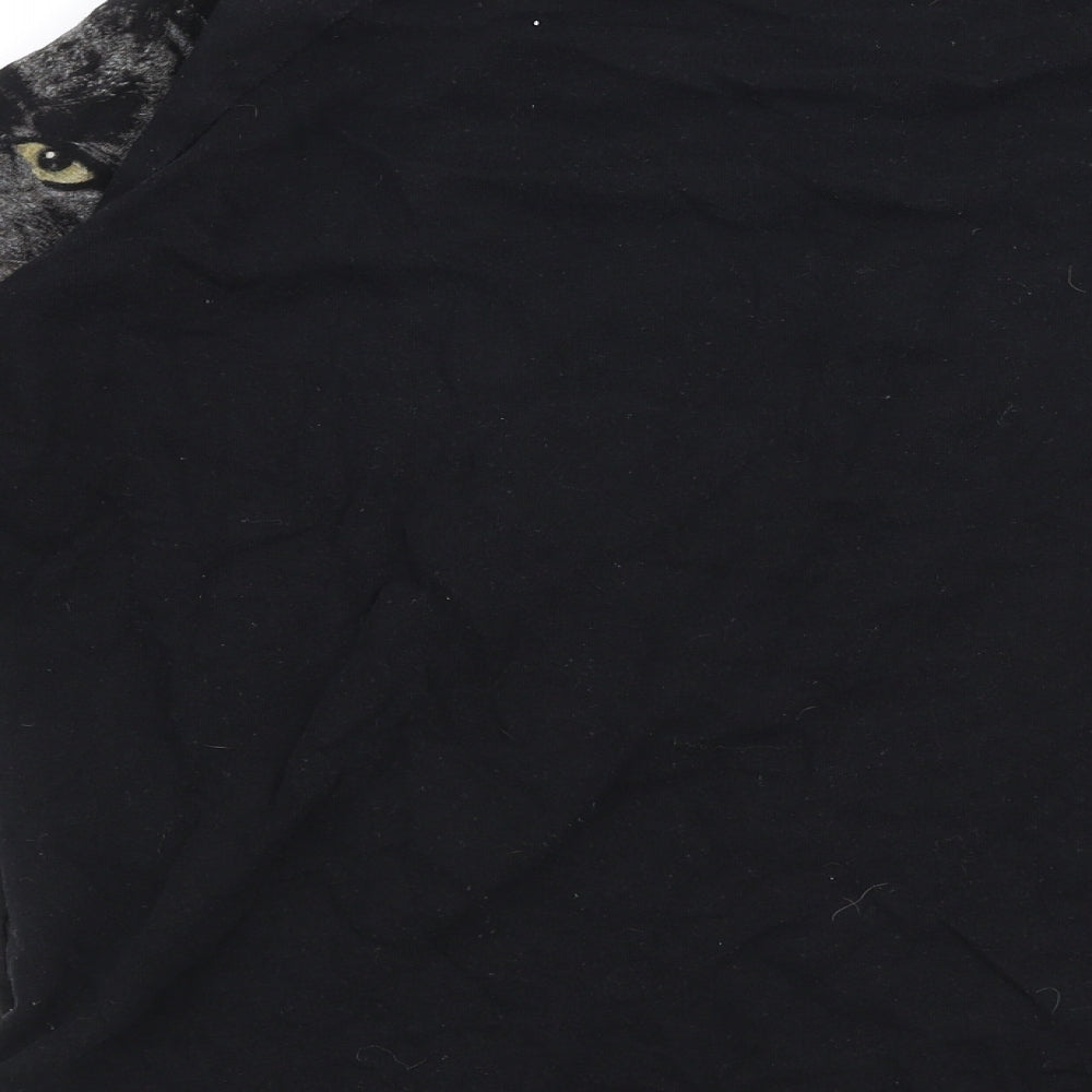 H&M Womens Black 100% Cotton Pullover Sweatshirt Size S Pullover - Panther