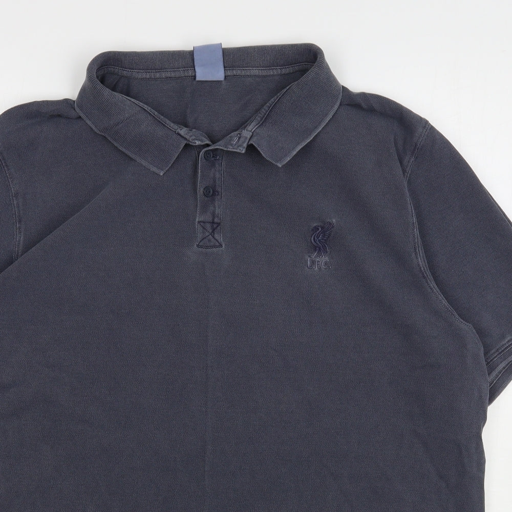 Liverpool FC Mens Grey Cotton Polo Size XL Collared