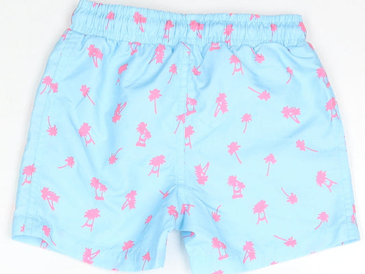 Primark Girls Blue Geometric Polyester Bermuda Shorts Size 2 Years Regular Tie