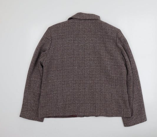 EWM Womens Purple Herringbone Jacket Size 18