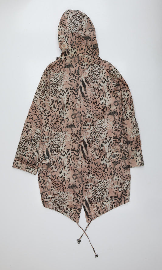 Internacionale Womens Pink Animal Print Jacket Size 10